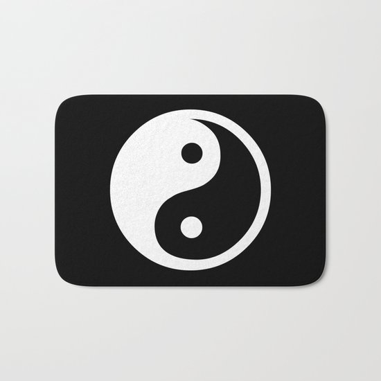 Yin Yang Black White Bath Mat