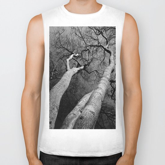 Monochrome Trees Biker Tank