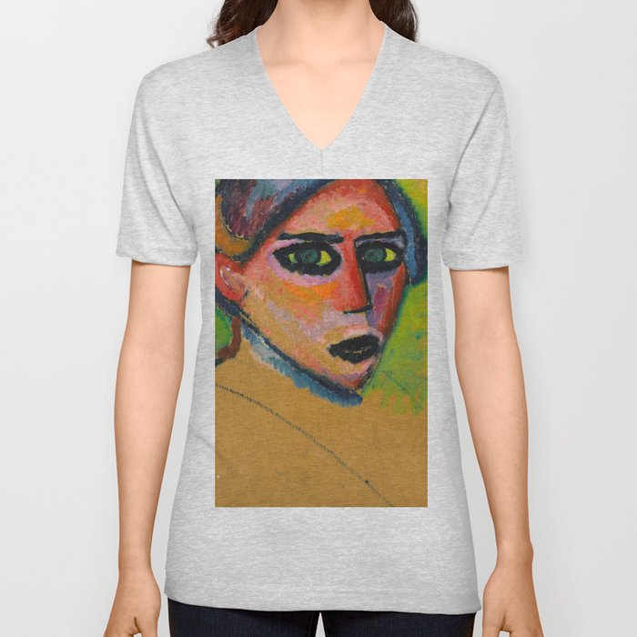 Alexej von Jawlensky - Woman's face, 1911 V Neck T Shirt