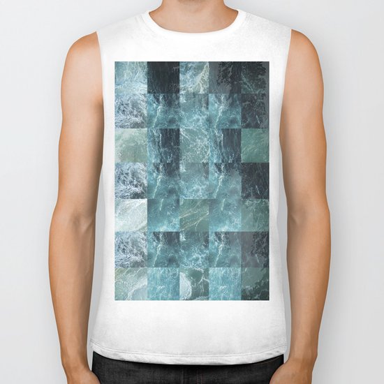 Abstract sea Biker Tank