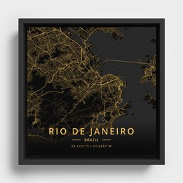 Rio De Janeiro, Brazil - Gold Framed Canvas