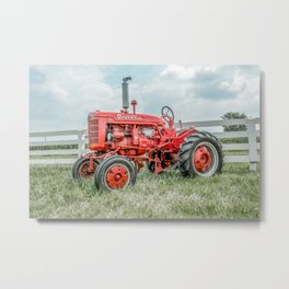 Vintage Farmall A Red Tractor Metal Print | Farming, Country, Tractor, Utility, Deering, Farm, Red Tractor, Agriculture, Nostalgia, A 