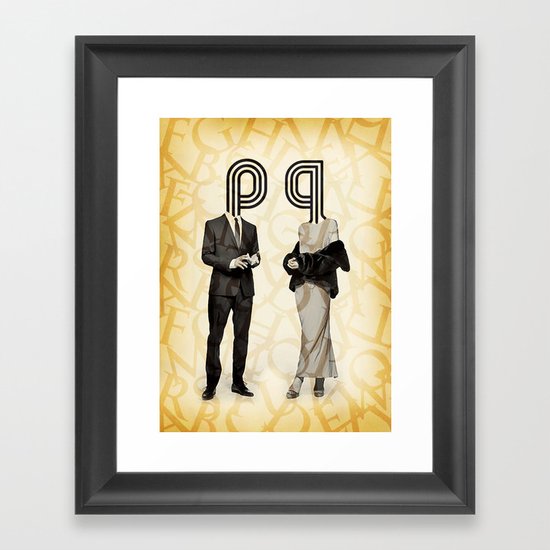 Mr P and Mrs Q Framed Art Print