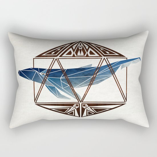 whale in the icosahedron Rectangular Pillow
