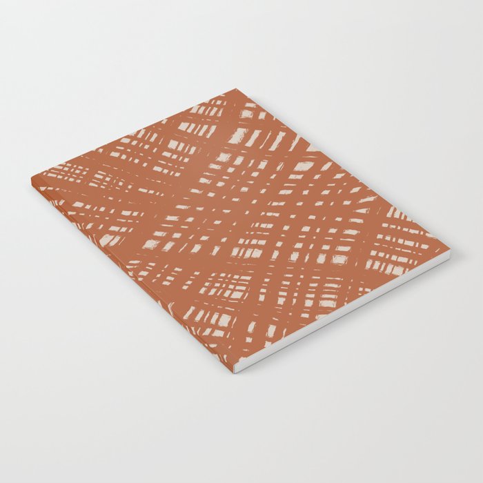 Rough Weave Abstract Burlap Painted Pattern in Clay and Putty Notebook