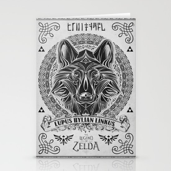 Legend of Zelda Twilight Wolf Link Line Art Stationery Cards