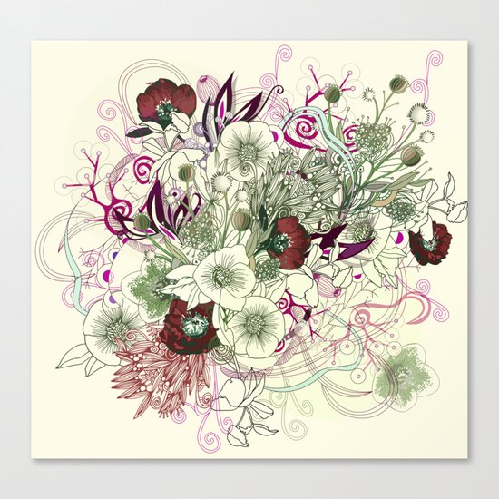 Zentangle Floral mix II Canvas Print