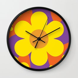 Power Flower on Purple Wall Clock