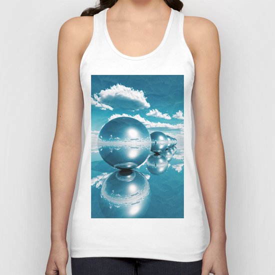blue spheres in line paper Unisex Tank Top