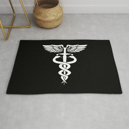 Caduceus medical symbol with two snakes sword and wings Rug | Healthy, Snake, Nursing, Corpsman, Corps, Care, Medical, Drawing, Logo, Symbol 