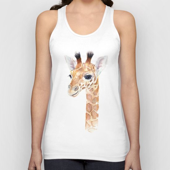 Baby Giraffe Cute Animal Watercolor Unisex Tank Top
