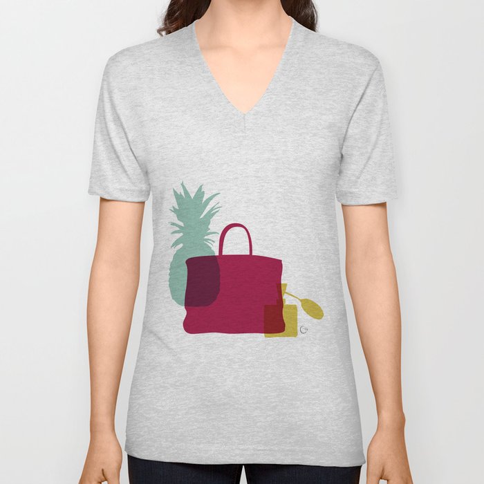 Moments with pineapple, birkin and perfume V Neck T Shirt
