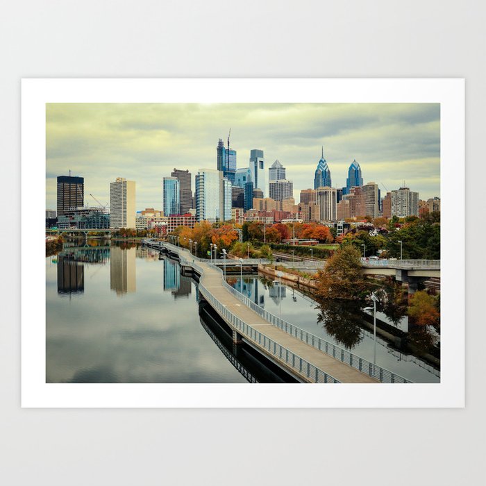 Philadelphia Fall Skyline Art Print
