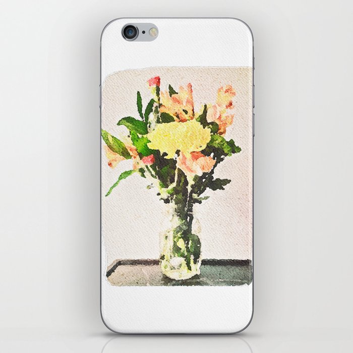 Yellow Cut Flowers in a Vase iPhone Skin
