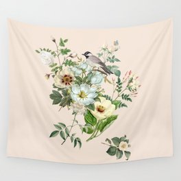 WHITE BIRD & Pink Champagne Wall Tapestry