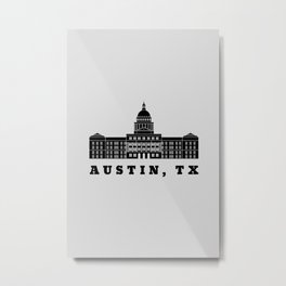 Austin Texas Capitol Building Metal Print | Christmas, Black And White, Pennybacker Bridge, Cats, Typography, Home, Feminist, Minimalist, Poster, Austin 
