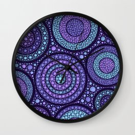 Dot Art Circles Purples Wall Clock