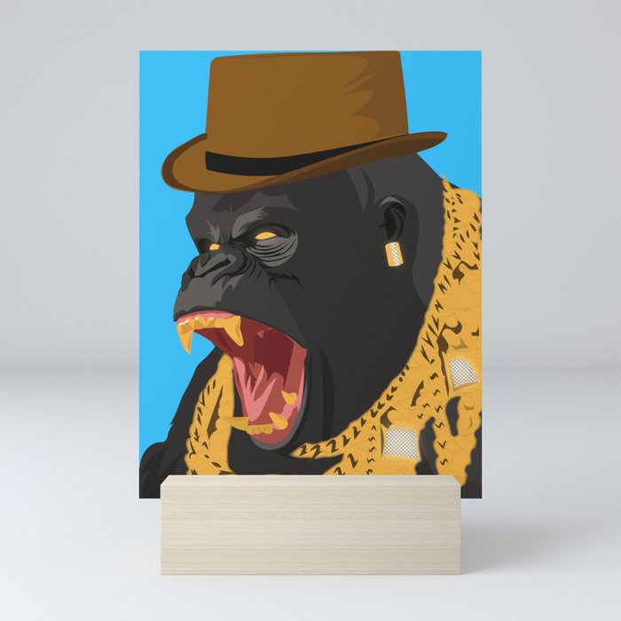 Gorilla gangster mafia style Mini Art Print
