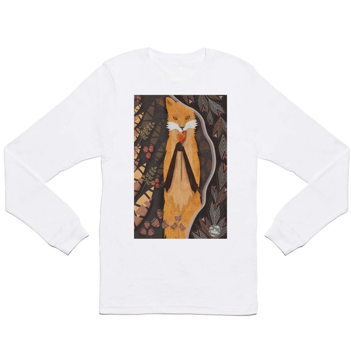 Fox and candy bird Long Sleeve T Shirt