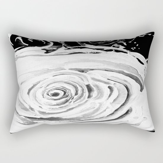 Roses For A Romantic Heart, Black and White Rectangular Pillow