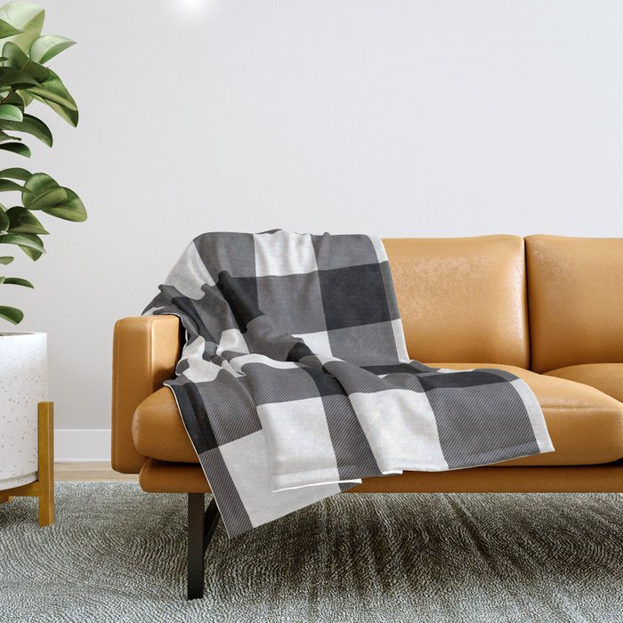 Black and white buffalo plaid throw blanket store