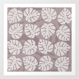 Brown Palm Leaf Pattern 06 Art Print