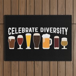 Funny Celebrate Diversity Beer Outdoor Rug