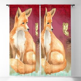 Fox and butterfly #1 Blackout Curtain