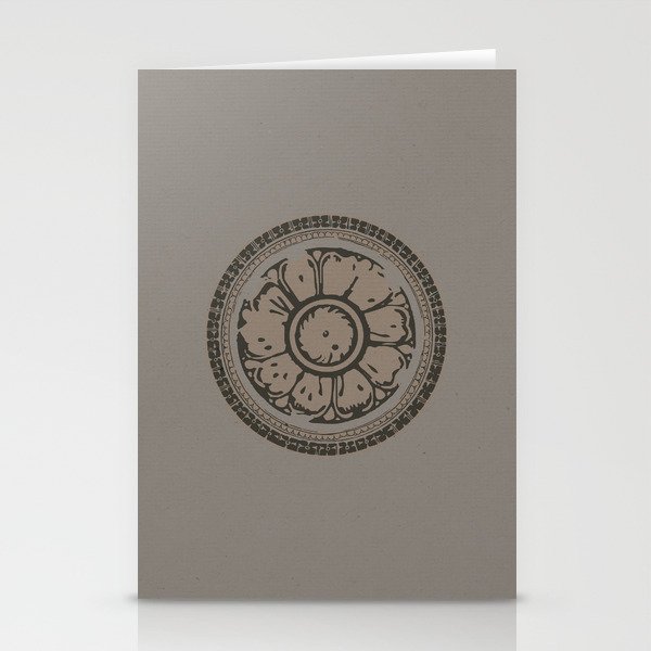 Pata Pattern in Clay on Grey Stationery Cards