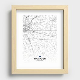 Hampden, Pennsylvania, United States - Light City Map Recessed Framed Print