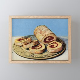 Vintage Jelly Roll Baking Dessert Recipe  Framed Mini Art Print