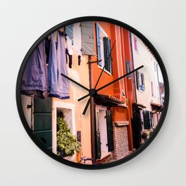 Colorfull houses | Italiy Venice Caorle  Wall Clock | Color, Fineart, Travel, Italy, Wanderlust, Venice, City, Colorhouses, Moreno, Houseart 