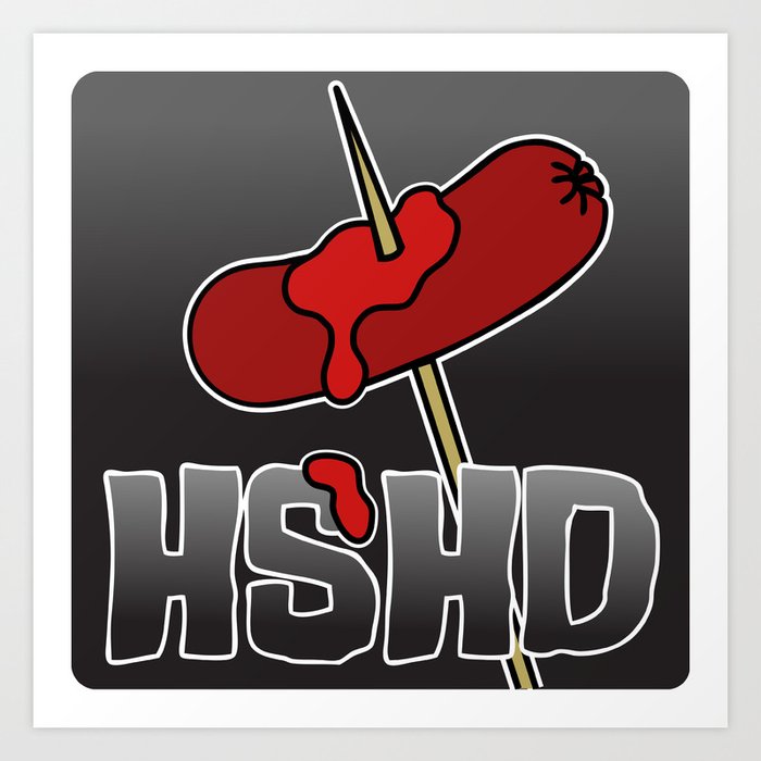 Horrorshow Hot Dog Logo - Cocktail Weenie variant Art Print