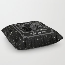 Tarot "The Moon" - silver- cat version Floor Pillow