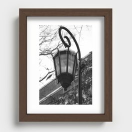 Icy Lamppost Recessed Framed Print