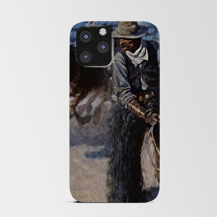 “Roping in the Corral” by NC Wyeth iPhone Card Case