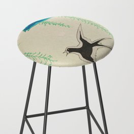 Spring Swallows on Willows Vintage Japanese Bird Bar Stool