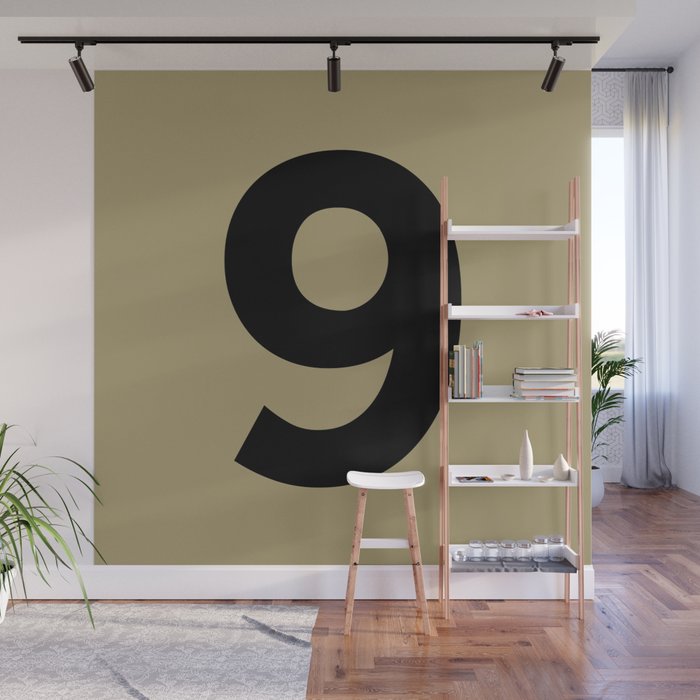 Number 9 (Black & Sand) Wall Mural