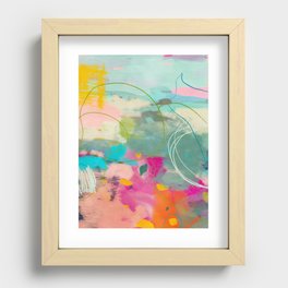 mixed abstract brush color study art 1 Recessed Framed Print