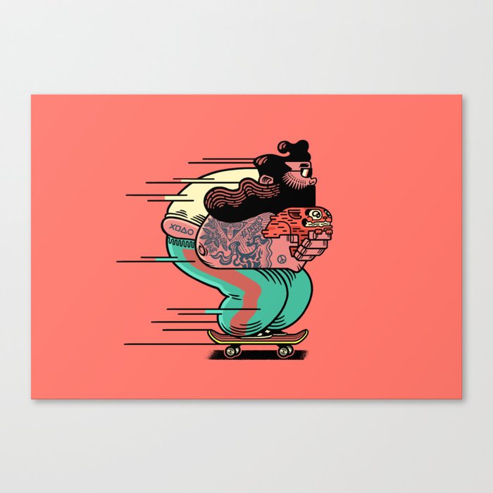Skate Cat Canvas Print