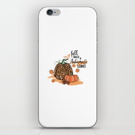 Pumpkin leoprad pattern fall design iPhone Skin