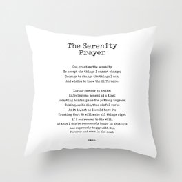 The Serenity Prayer - Reinhold Niebuhr Poem - Literature - Typewriter Print 2 Throw Pillow