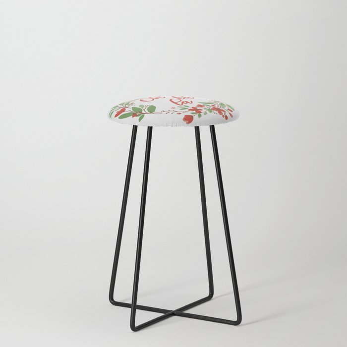 Oh La La - Floral French Sayings Counter Stool