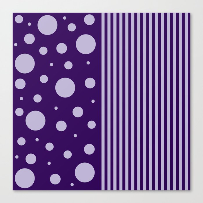 Spots and Stripes - Purple Canvas Print