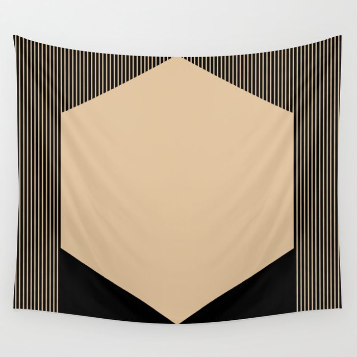 Beige Hex Wall Tapestry