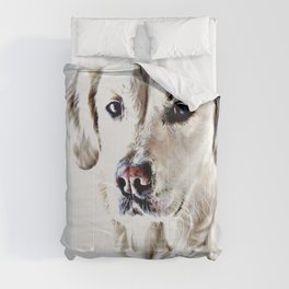 Drawing of a Yellow Lab Comforter