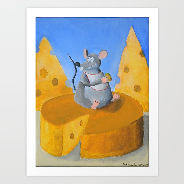 Cheese Rat Art Print by Wintoons