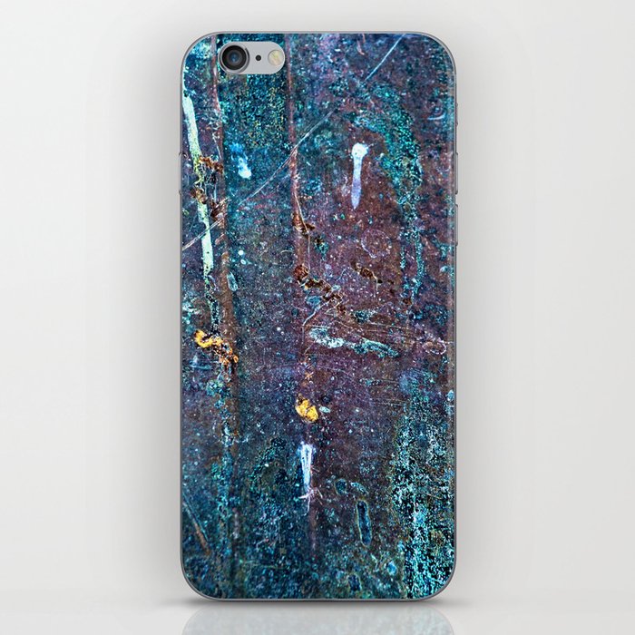 Abstract Cobalt Blue Rusty Metal Weathered Texture iPhone Skin