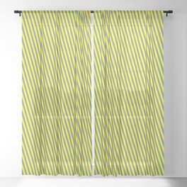 [ Thumbnail: Slate Gray & Yellow Colored Stripes Pattern Sheer Curtain ]