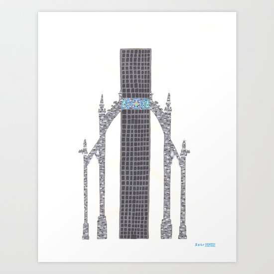 we could only afford two floors of the renovation, given current & intractable budgetary issues Art Print